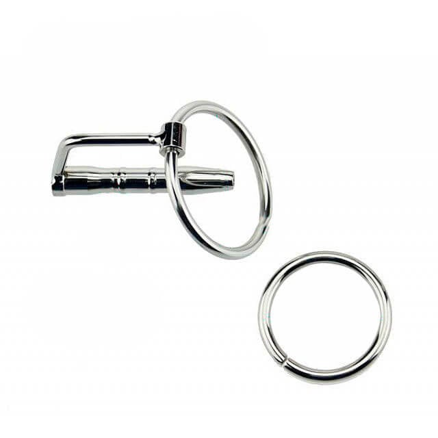 Penetrador de Uretra Feito em Aço com Anel para Glande - Penis Plug | 4,3 x 0,6 cm - 1