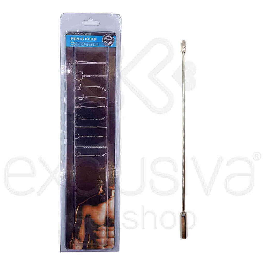 Penis Plug - Penetrador de Uretra em Aço para Prática de Sounding - 23 x 0,6 cm - 1