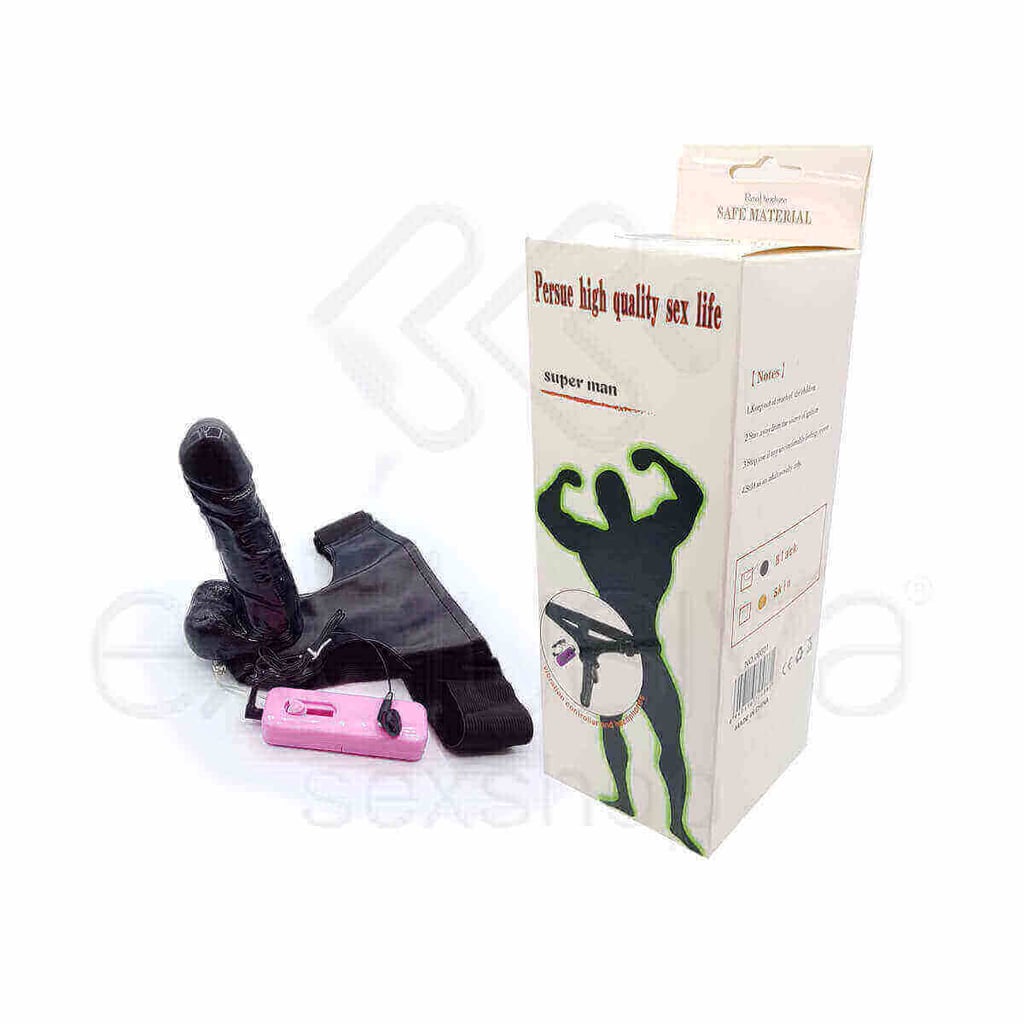 Persue High Quality Sex Life - Cinta Peniana com Pênis que Possui Vibração Multivelocidade, Simulação de Gemidos e Controle Remoto com Fio - Veste até o GG - 1