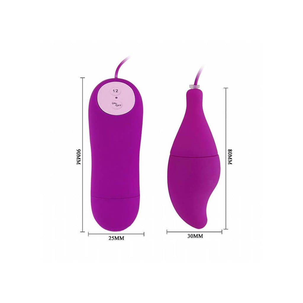 Cápsula Vibratória com 12 Modos de Vibração, Controle Remoto com Fio - Pleasure Shell - 8 x 3 cm - 4