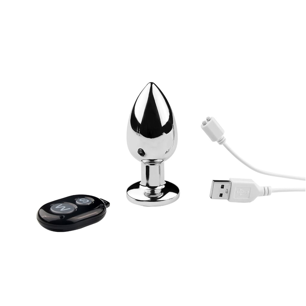Plug Anal Cônico com Carregamento Via Cabo USB Magnético, 10 Modos de Vibração e Controle Remoto Sem Fio - Massager | 6,8 x 3,4 cm - 11