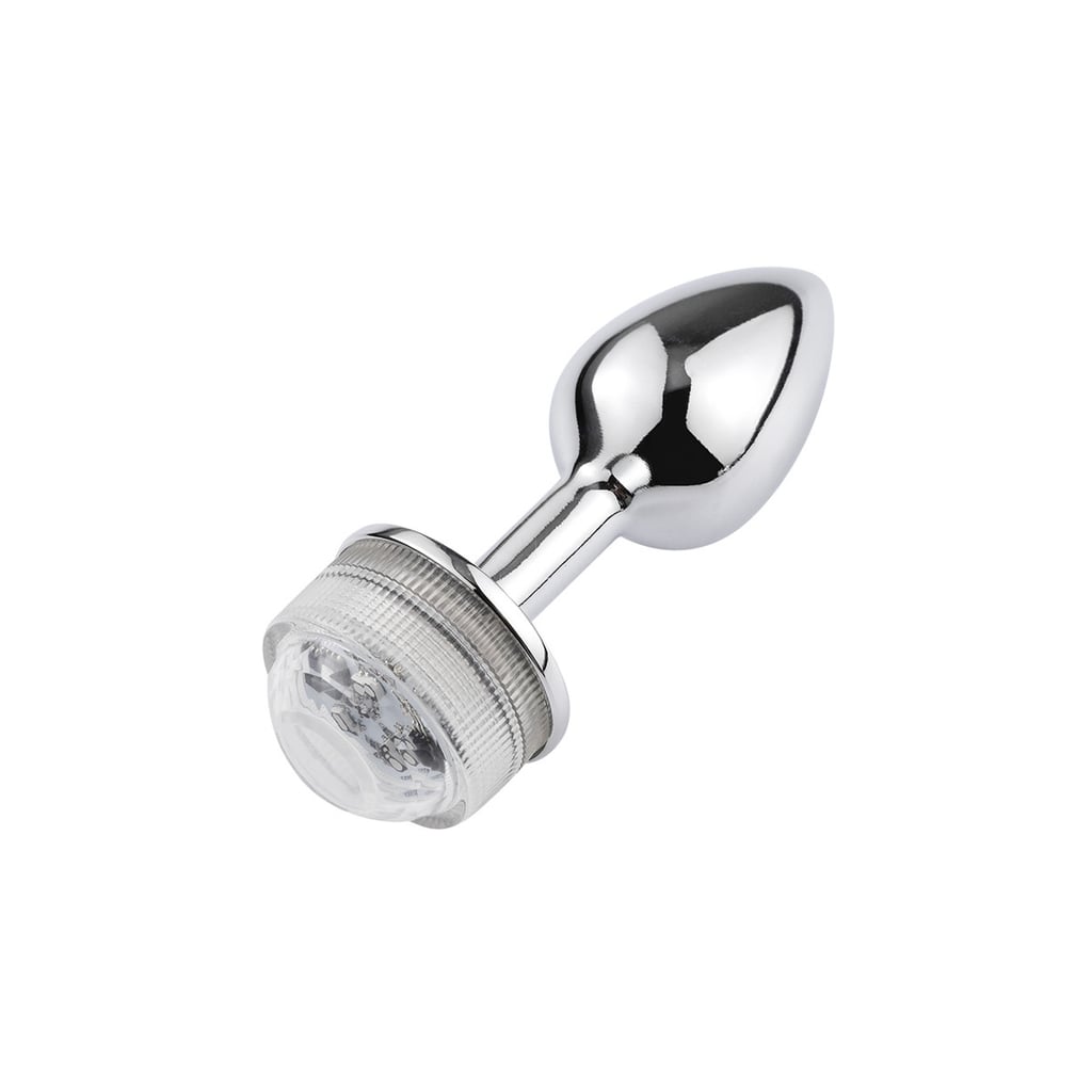 Plug Anal Cônico em Metal com Luz de LED e Controle Remoto Sem Fio - Anal Plug Stainless - 5,5 x 2,6 cm - 2