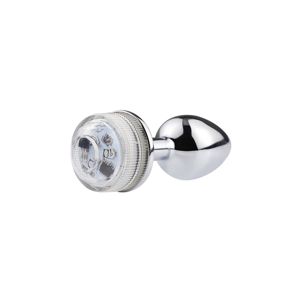 Plug Anal Cônico em Metal com Luz de LED e Controle Remoto Sem Fio - Anal Plug Stainless - 5,5 x 2,6 cm - 4