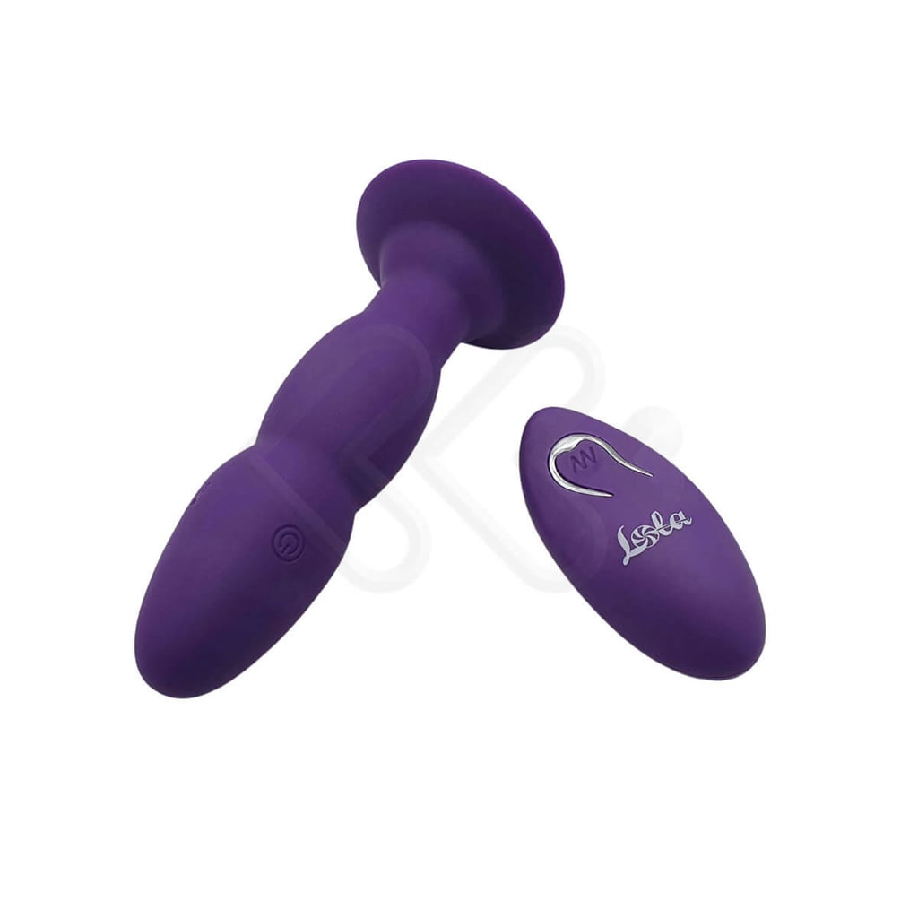 Plug Anal Cônico com Ventosa, Controle Remoto sem Fio, 4 Modos de Vibração e Rotação - Pretty Love Beaded For Extra Pleasure - 11,8 x 3,4 cm | Disponível em 3 Cores - 13