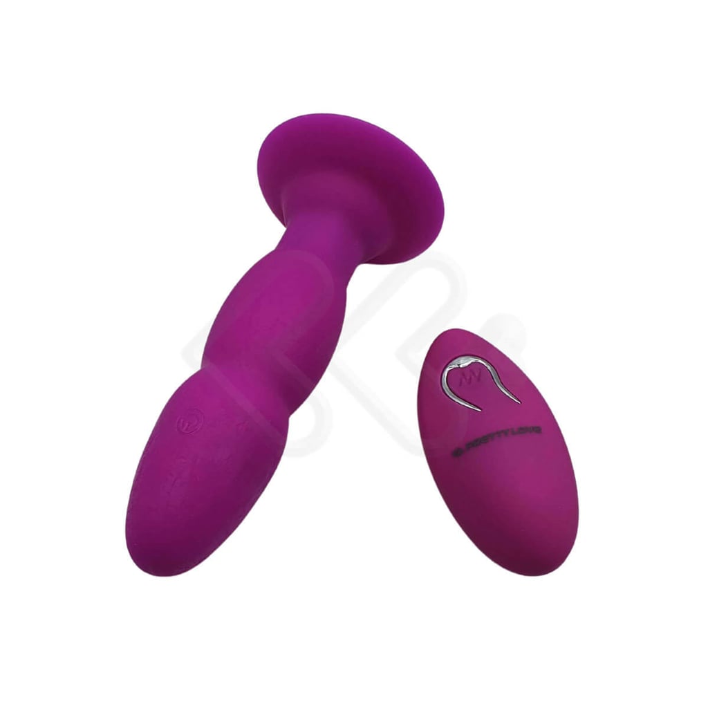 Plug Anal Cônico com Ventosa, Controle Remoto sem Fio, 4 Modos de Vibração e Rotação - Pretty Love Beaded For Extra Pleasure - 11,8 x 3,4 cm | Disponível em 3 Cores - 7