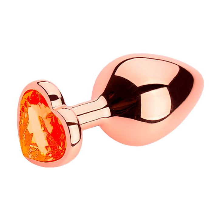 Plug Anal no Tamanho "G" com Pedra Brilhante na Base com Formato de Coração - SI | 7,5 x 3,9 cm - 1