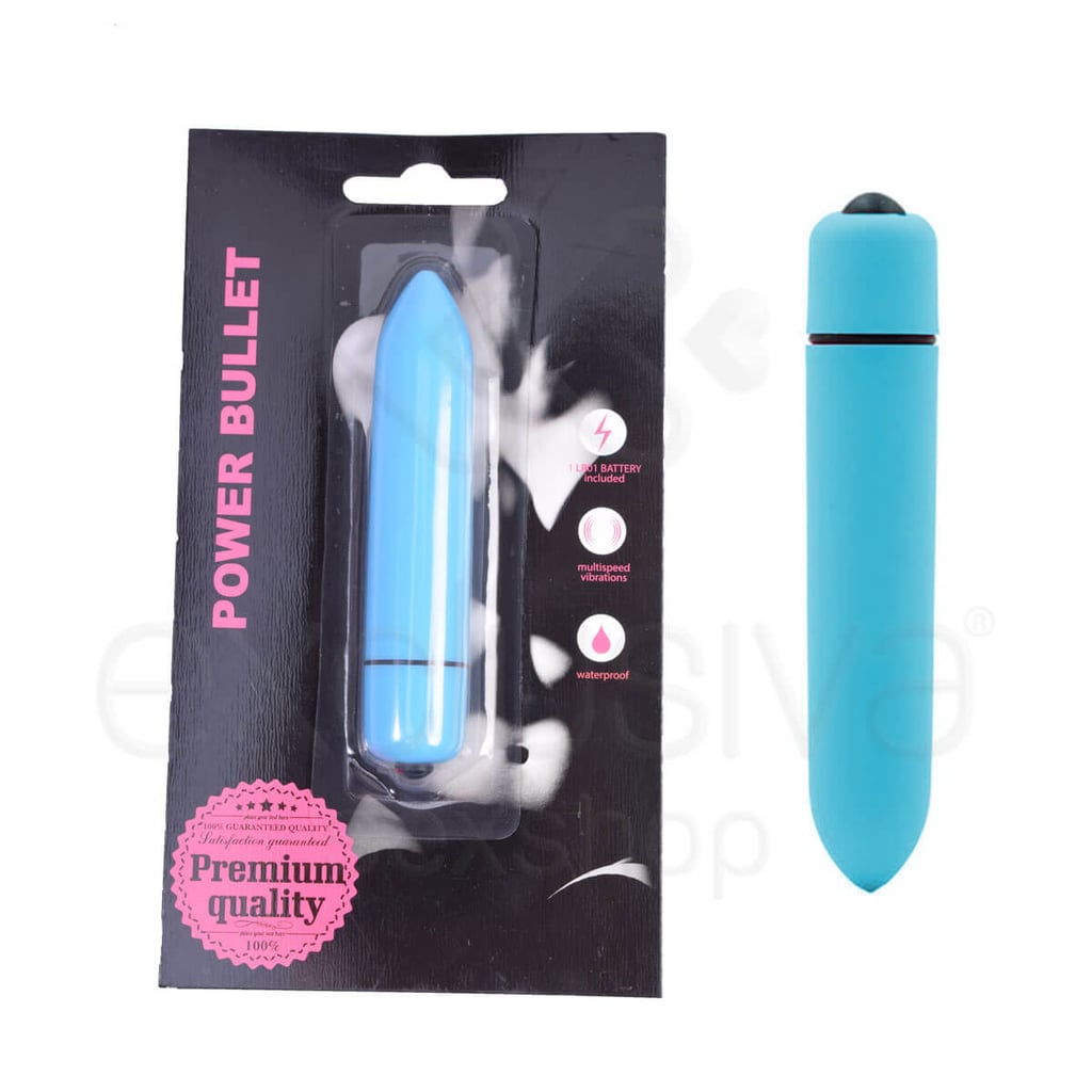 Power Bullet - Cápsula Vibratória com 7 Modos de Vibração - 9,5 x 2,1 cm | Cor: Azul Claro - 1