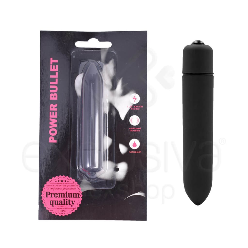 Power Bullet - Cápsula Vibratória com 7 Modos de Vibração - 9,5 x 2,1 cm | Cor: Preto - 1