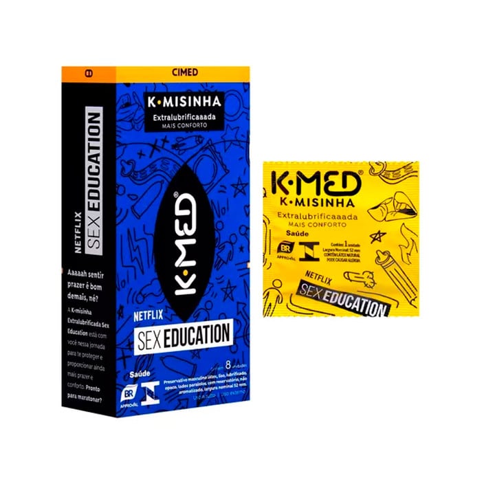 Preservativo Extra Lubrificado - K-Med Edição Sex Education K.Misinha | 8 unidades - 1