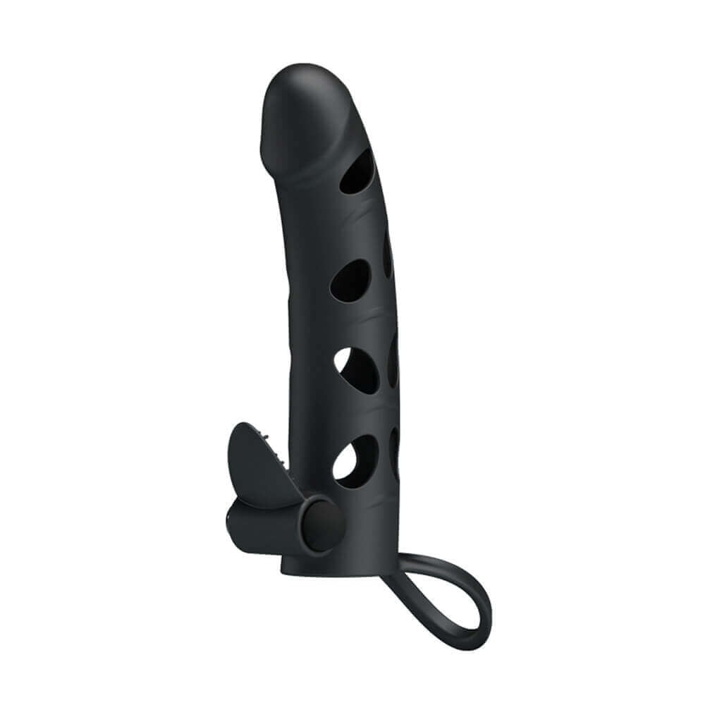 Pretty Love - Capa Peniana Vazada com Anel para Escroto e Estimulador de Clítoris | Cor: Preto - 6