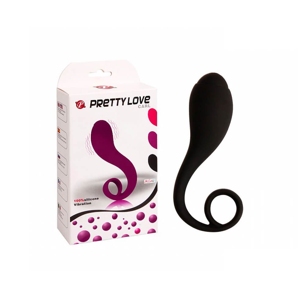 Pretty Love Carl - Plug Anal em Soft Touch com Vibração Única - 9,5 x 2,7 cm | Cor: Preto - 1