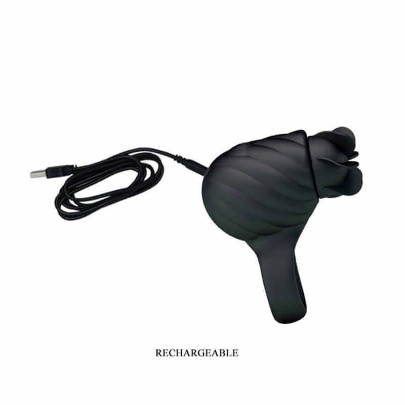 Pretty Love Frances - Anel Peniano em Soft Touch com Estimulador Rotativo - 6,7 x 3,2 cm | Cor: Preto - 2