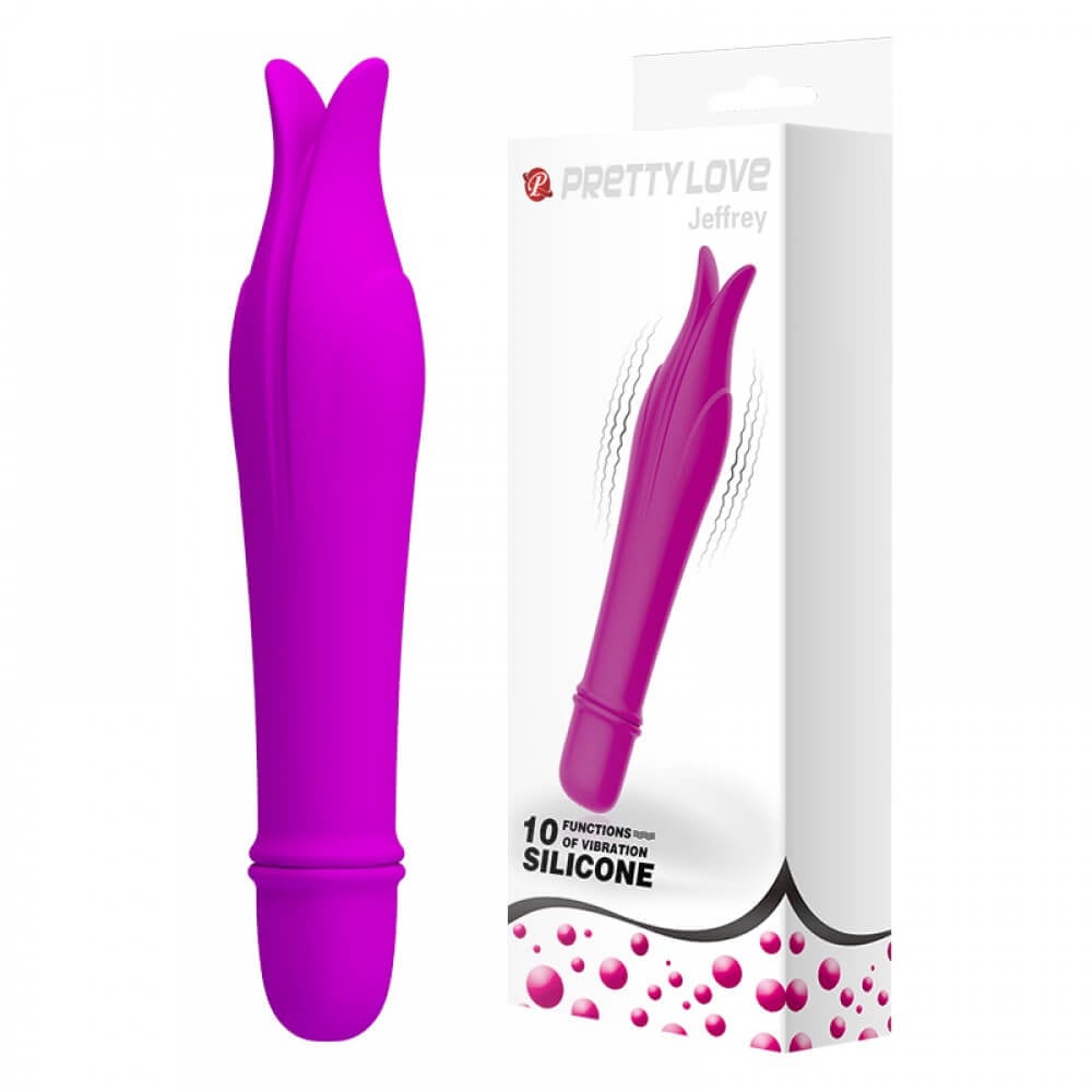 Pretty Love Jeffrey - Mini Vibrador em Soft Touch com Ponta Dupla e 10 Modos de Vibração - 14,3 x 2,8 cm - 1