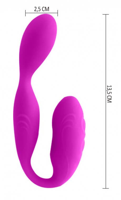 Pretty Love Lust - Vibrador Recarregável de Dupla Estimulação com 30 Modos de Vibração, a Prova D'Água - 13,5 x 2,5 cm - 4