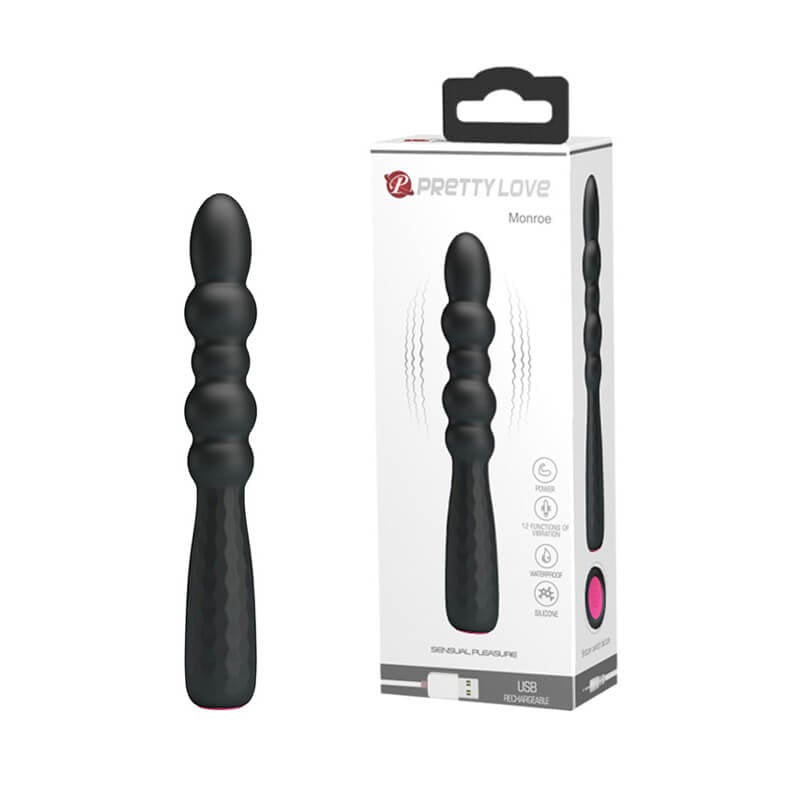 Vibrador de Ponto G Escalonado no Formato de Bastão com 12 Modos de Vibração - Pretty Love Monroe - 10,5 x 2,5 cm - 1