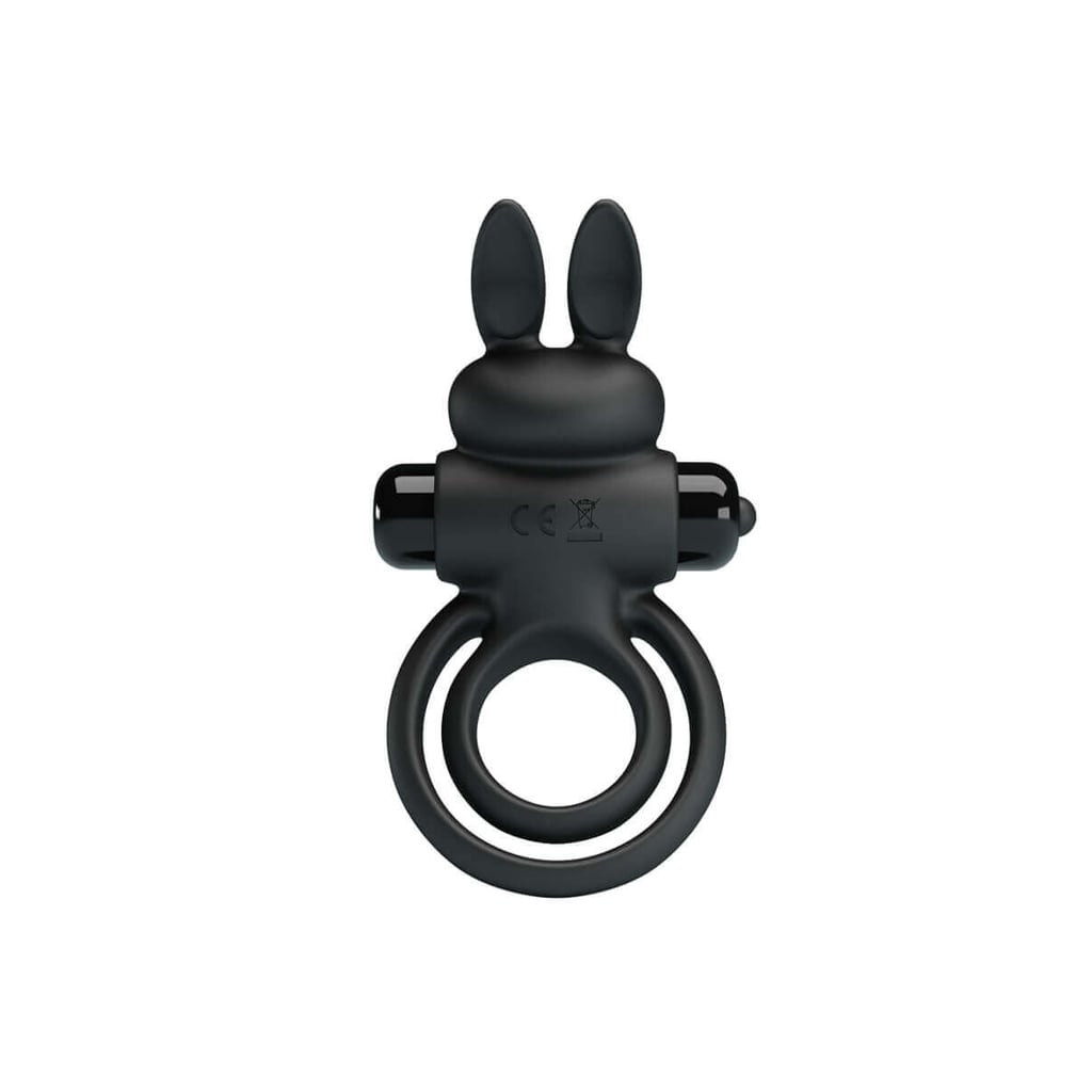 Anel Peniano e Escrotal com Estimulador de Clítoris em Forma de Coelho e 10 Modos de Vibração - Pretty Love Penis Ring III - 11,5 x 6,5 cm | Cor: Preto - 2