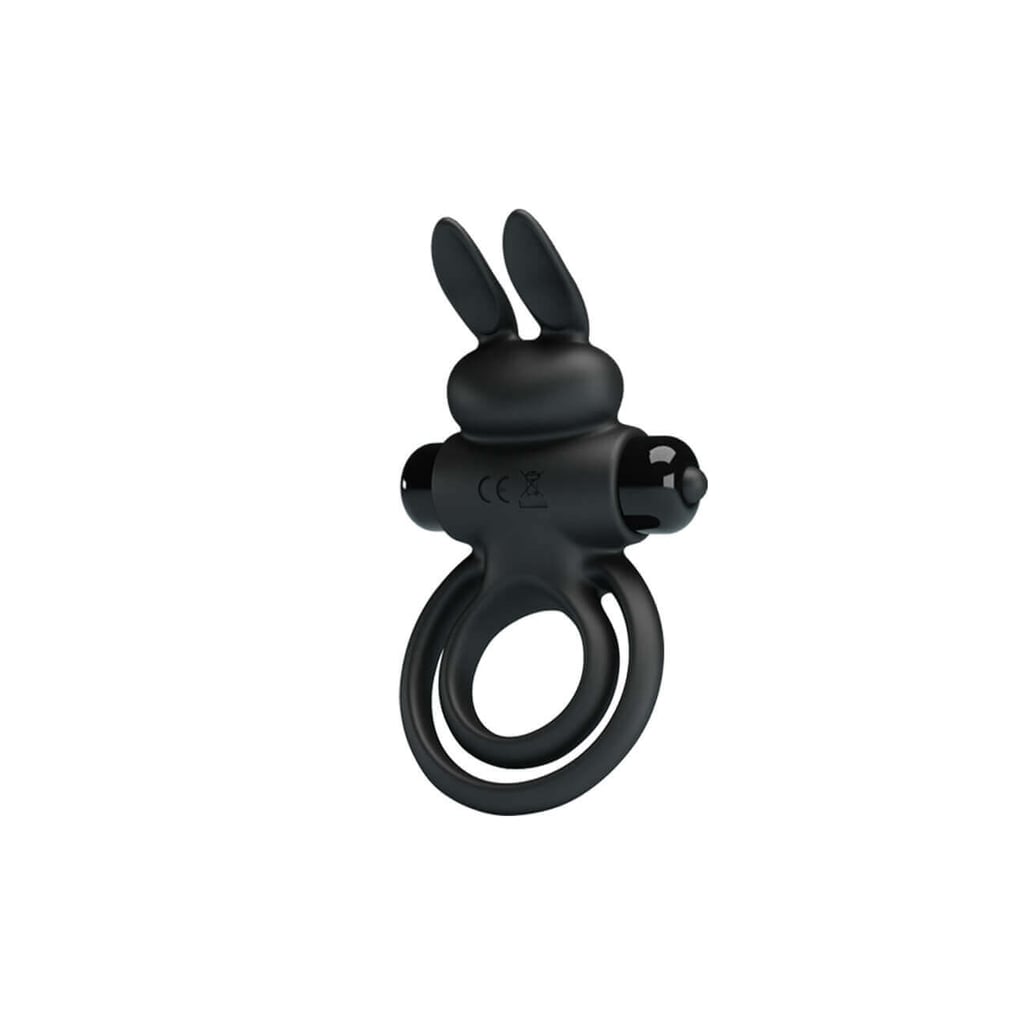 Anel Peniano e Escrotal com Estimulador de Clítoris em Forma de Coelho e 10 Modos de Vibração - Pretty Love Penis Ring III - 11,5 x 6,5 cm | Cor: Preto - 3