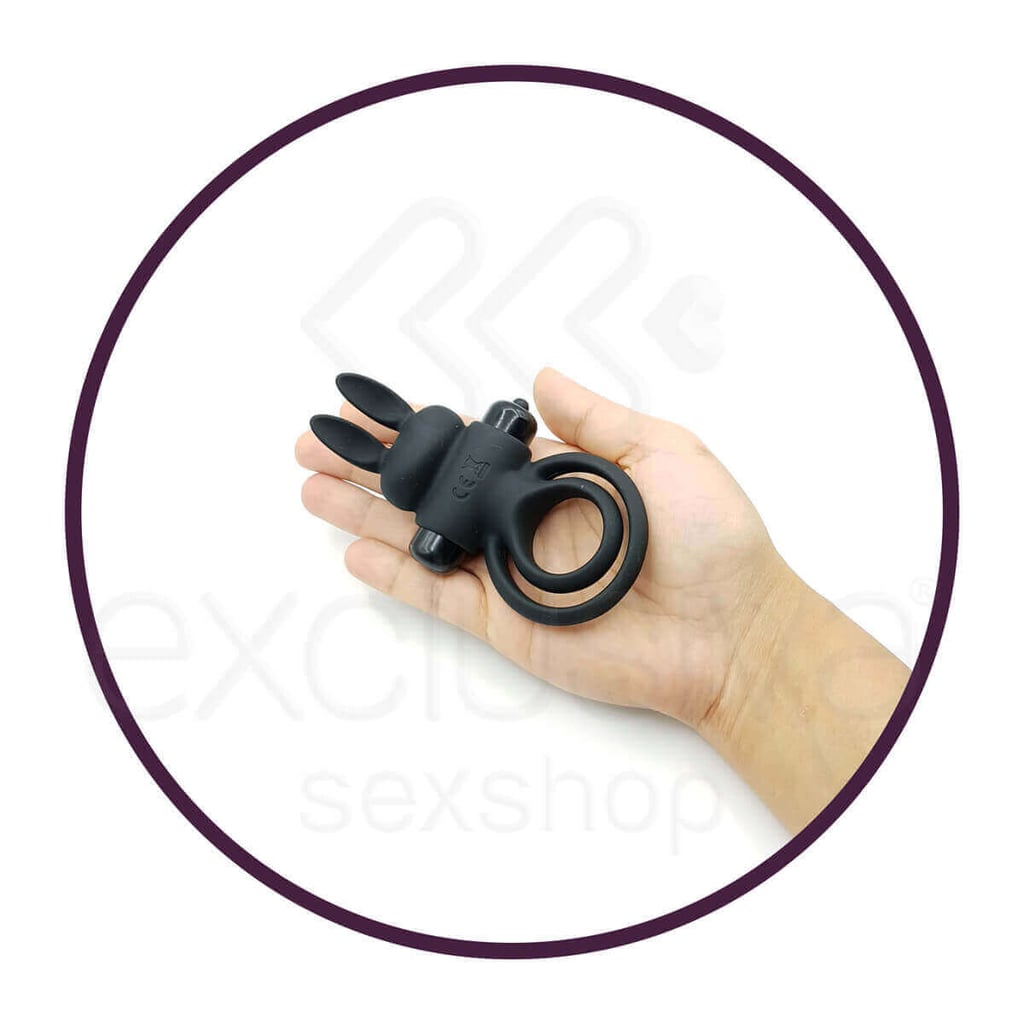 Anel Peniano e Escrotal com Estimulador de Clítoris em Forma de Coelho e 10 Modos de Vibração - Pretty Love Penis Ring III - 11,5 x 6,5 cm | Cor: Preto - 5