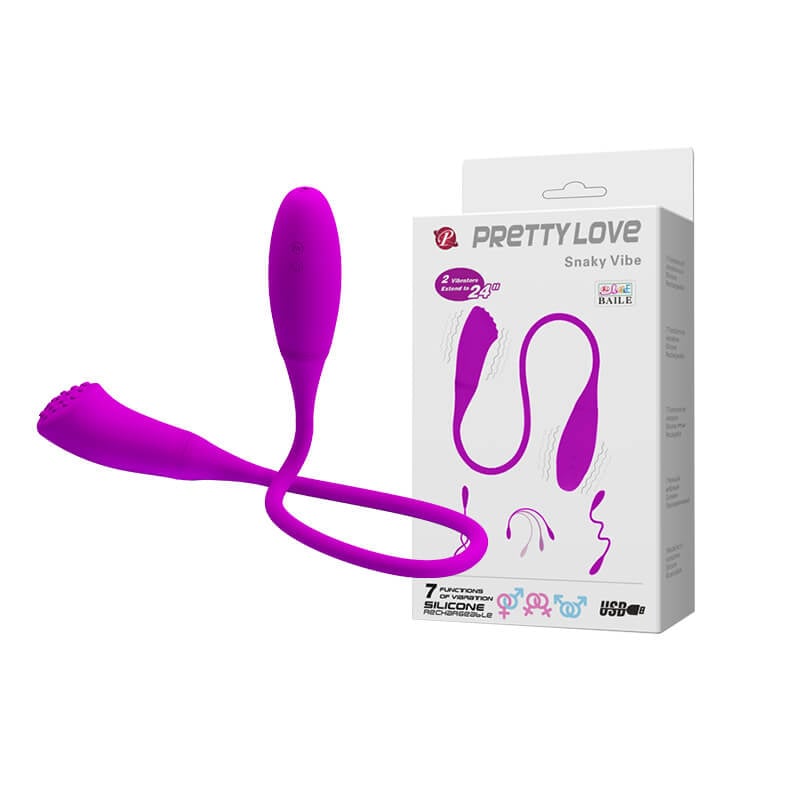 Vibrador Recarregável Duplo com 7 Modos de Vibração - Pretty Love Snaky Vibe - 6 x 3,2 cm - 1