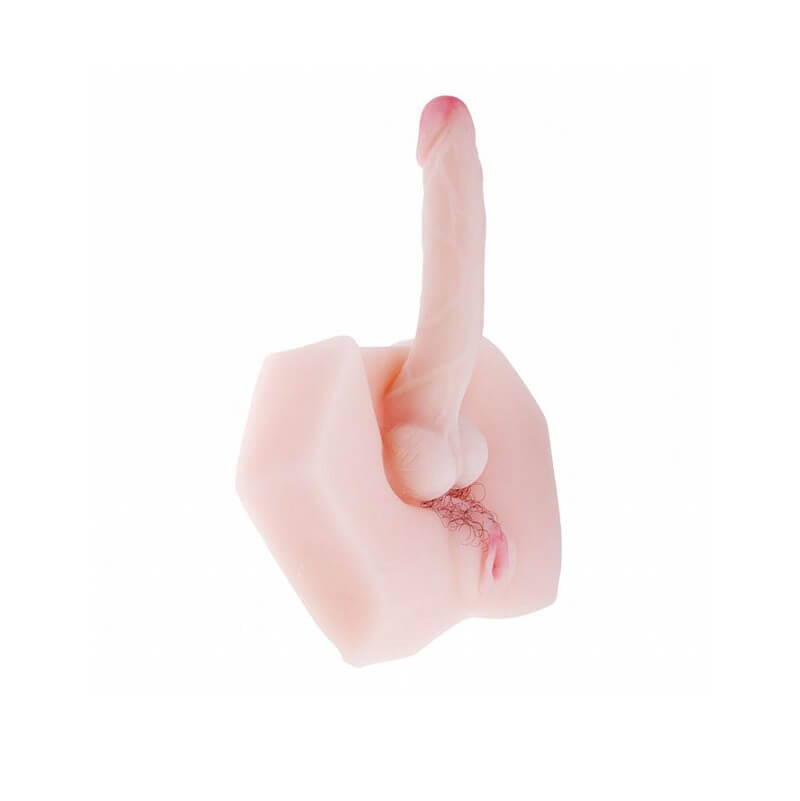 Realistic Male Cock and Vagina - Masturbador Intersexo em Cyberskin com Vagina Penetrável, Pênis Realístico, Simulador de Gemidos e Vibração Multivelocidade - 20 x 17,5 cm - 4