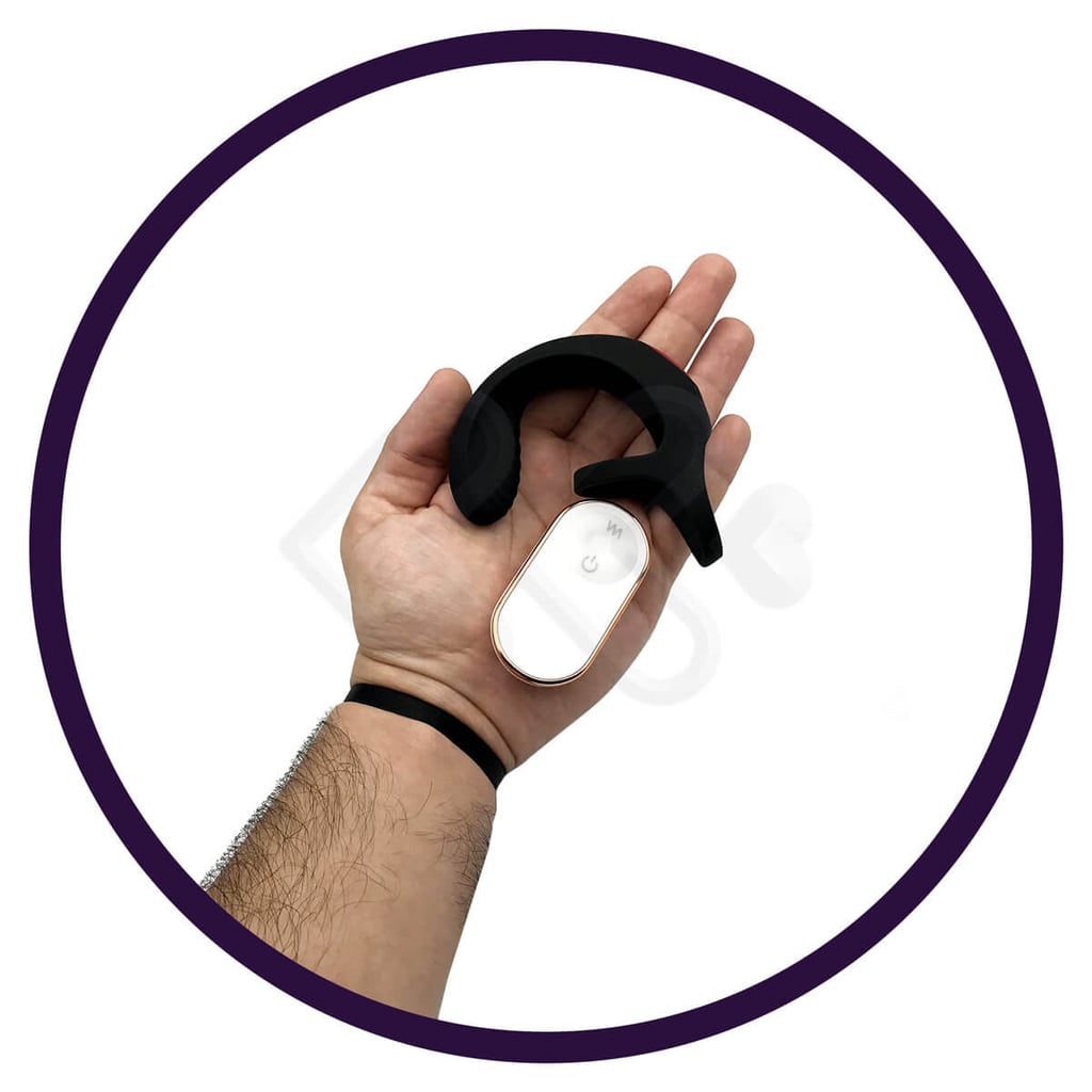 S-Hande Gorman RCT - Anel Peniano Duplo com Texturas Massageadoras, 9 Modos de Vibração e Controle Remoto sem Fio - 19,5 x 2,9 cm - 6