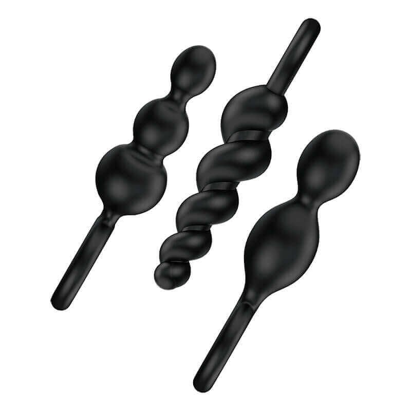 Kit com 3 Plugs Anais com Alça de Segurança - Satisfyer Booty Call Plugs | Cor: Preto - 3