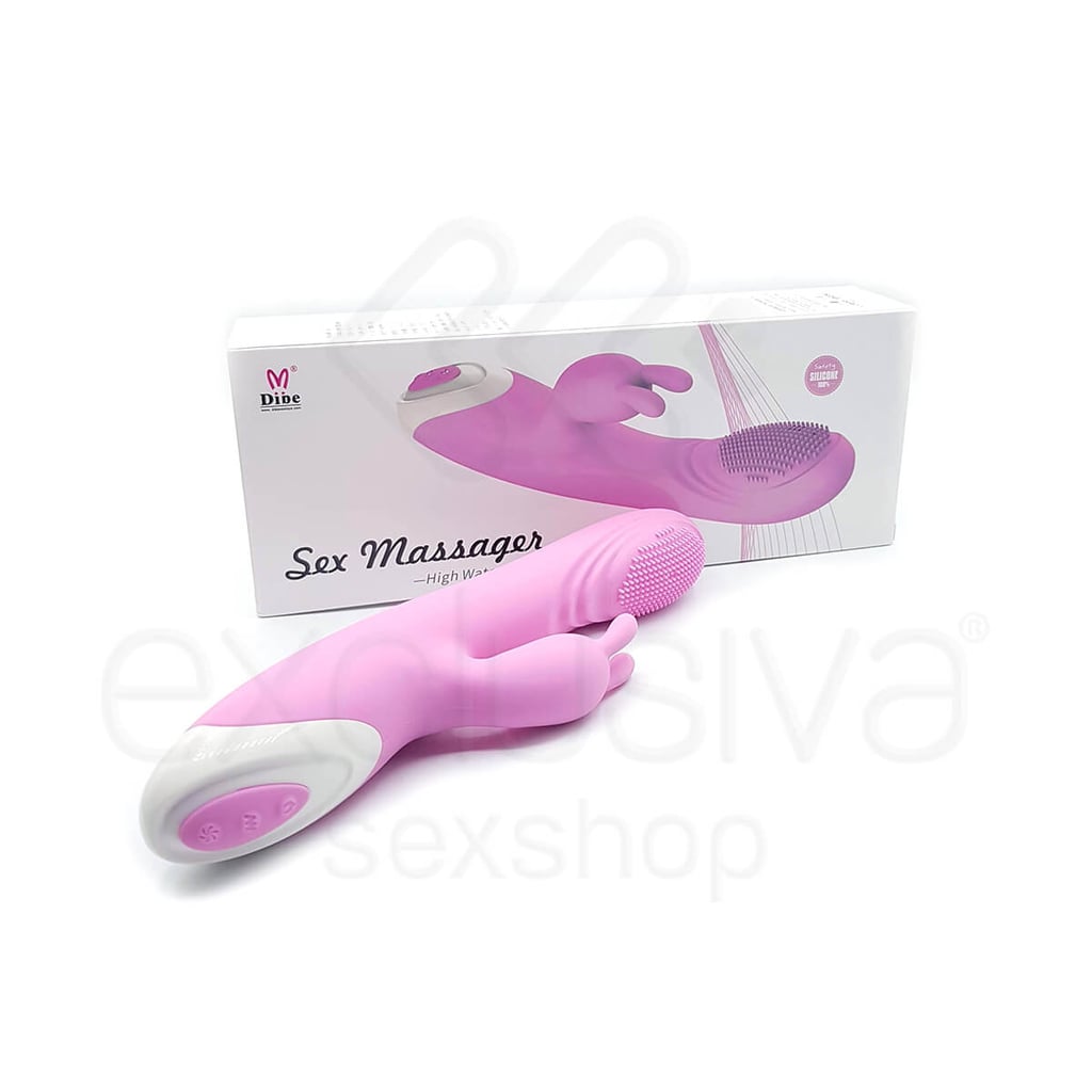 Sex Massager - Vibrador Estimulador de Ponto G e Clítoris com 7 Modos de Vibrações e 7 Velocidades, Possui Função Aquecimento - 21,5 x 3,4 cm - 1