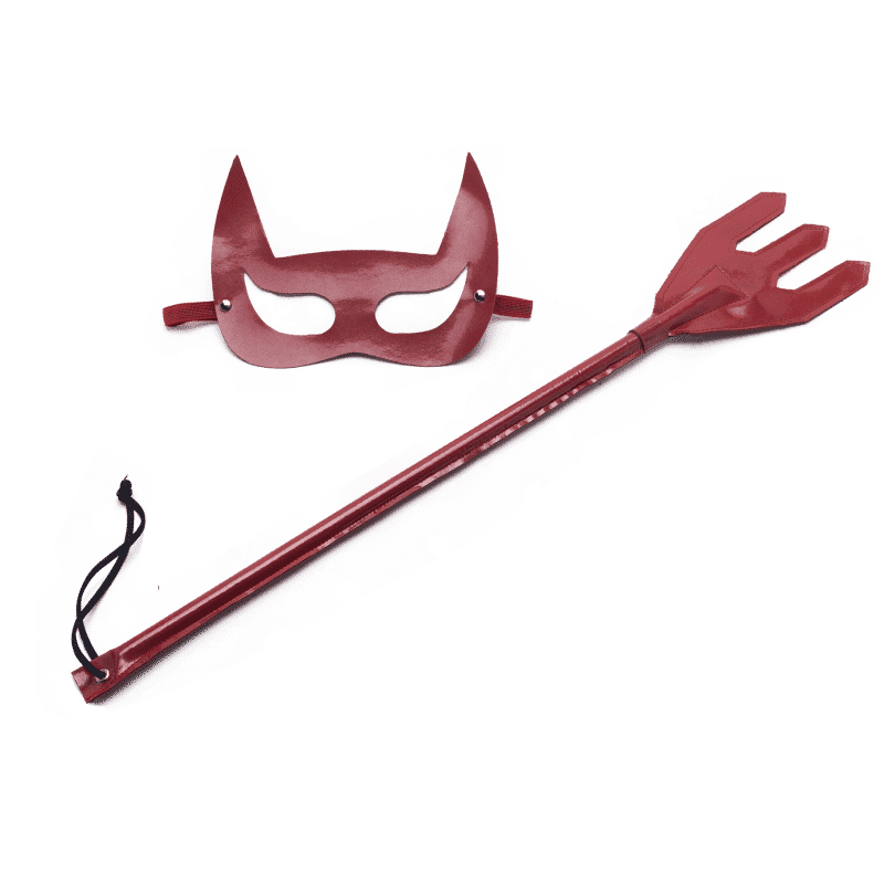 Kit Diabinha com Chibata e Mascara em Couro Sintético - Sexy Fantasy - 1