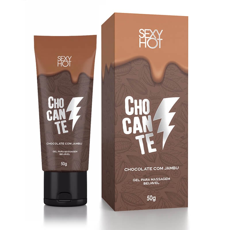 Gel para Massagem Beijável com Efeito Eletrizante e Extratos de Jambu - Sexy Hot Chocante | 50g - 1