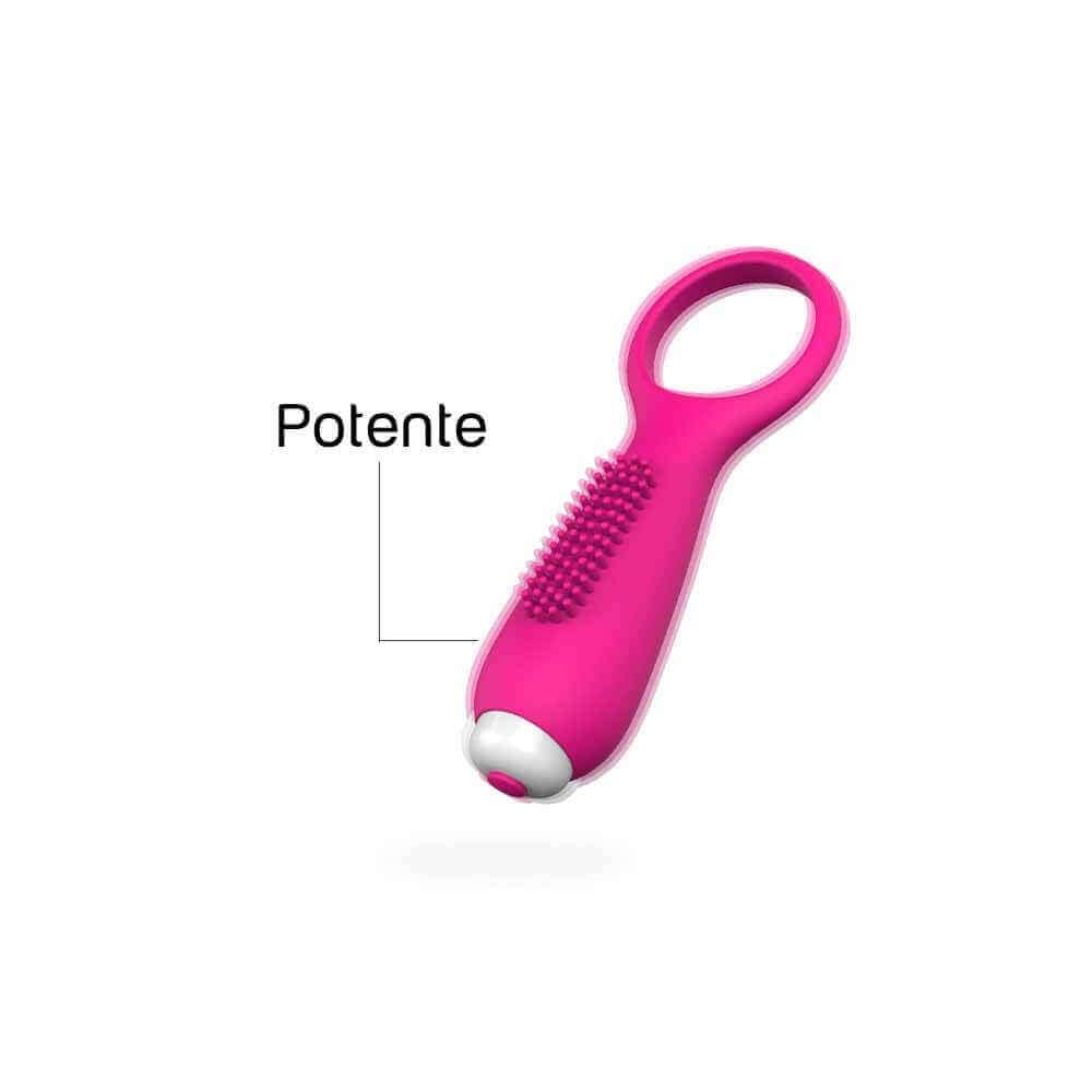 S-Hande Duets Vibrating Cock Ring - Anel Peniano com Vibro e Estimulador de Clítoris Texturizado | Cor: Rosa - 3