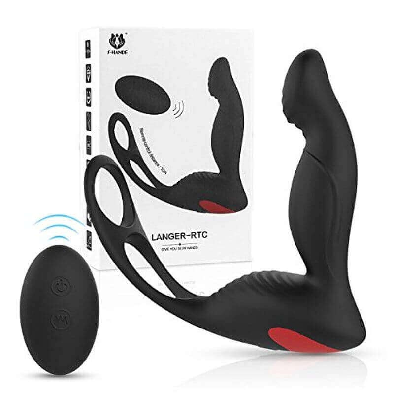 S-Hande Langer-RTC - Estimulador de Próstata com Anel Duplo, 9 Modos de Vibração e Controle Remoto Sem Fio - 1