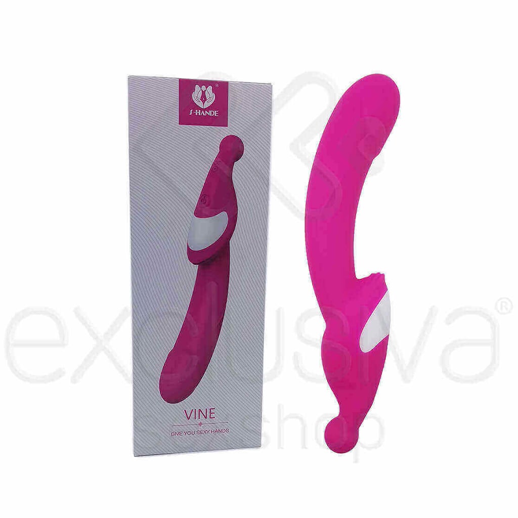 Vibrador Estimulador de Ponto G e Clítoris em Silicone, Flexível, Recarregável com 9 Modos de Vibração - S-Hande Vine - 21,5 x 3,4 cm | Cor: Pink - 1