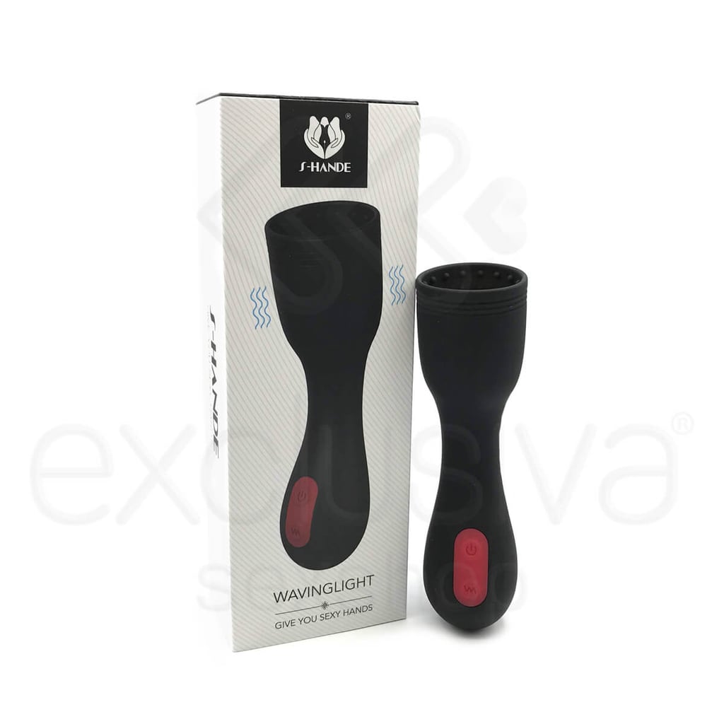 S-Hande Wavinglight - Estimulador Peniano em Silicone Aveludado com 9 Modos de Vibração - 14,4 x 3,7 cm - 1