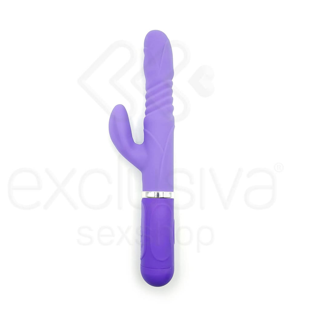 Shmily - Vibrador Rotativo Recarregável Estimulador de Ponto G e Clítoris com 36 Modos de Vibrações e Textura Anelar - 28 x 3,5 cm | Cor: Roxo - 2