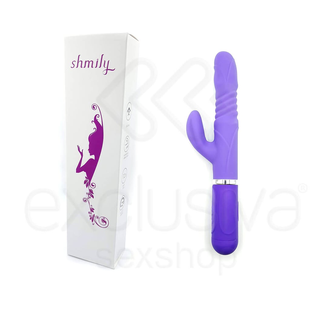 Shmily - Vibrador Rotativo Recarregável Estimulador de Ponto G e Clítoris com 36 Modos de Vibrações e Textura Anelar - 28 x 3,5 cm | Cor: Roxo - 1