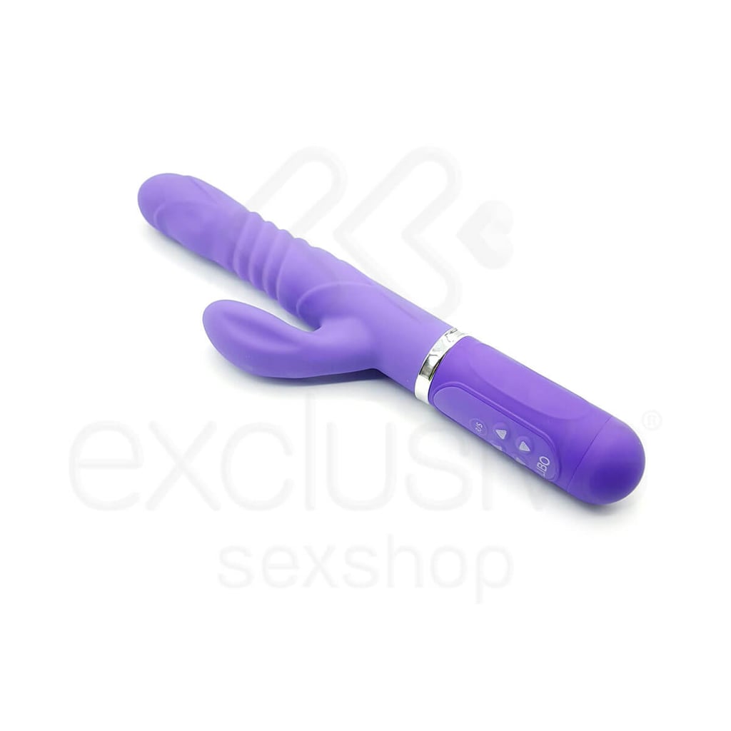 Shmily - Vibrador Rotativo Recarregável Estimulador de Ponto G e Clítoris com 36 Modos de Vibrações e Textura Anelar - 28 x 3,5 cm | Cor: Roxo - 3
