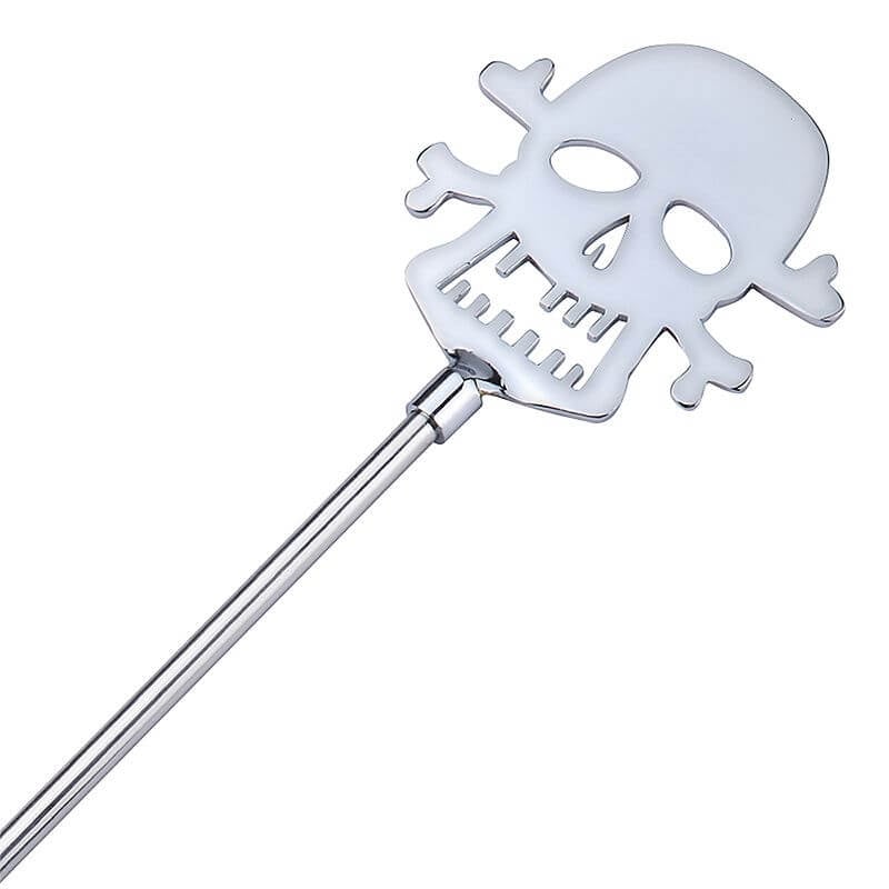 Chibata Caveira Feita em Aço com Cabo Anatômico - Spanking Paddle | 41 cm - 2