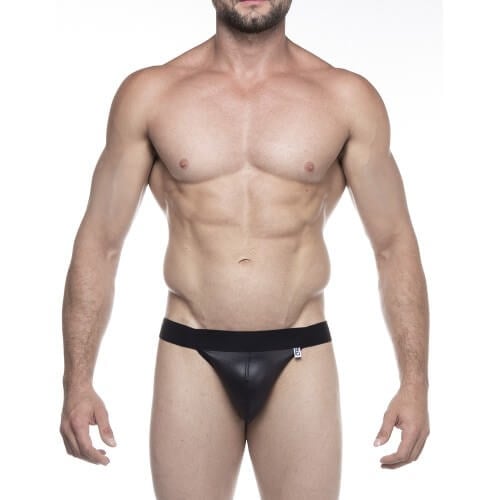 Steves Designer - Cueca JockStrap Tapa Sexo em Cirrê com Argolas Triplas - 1