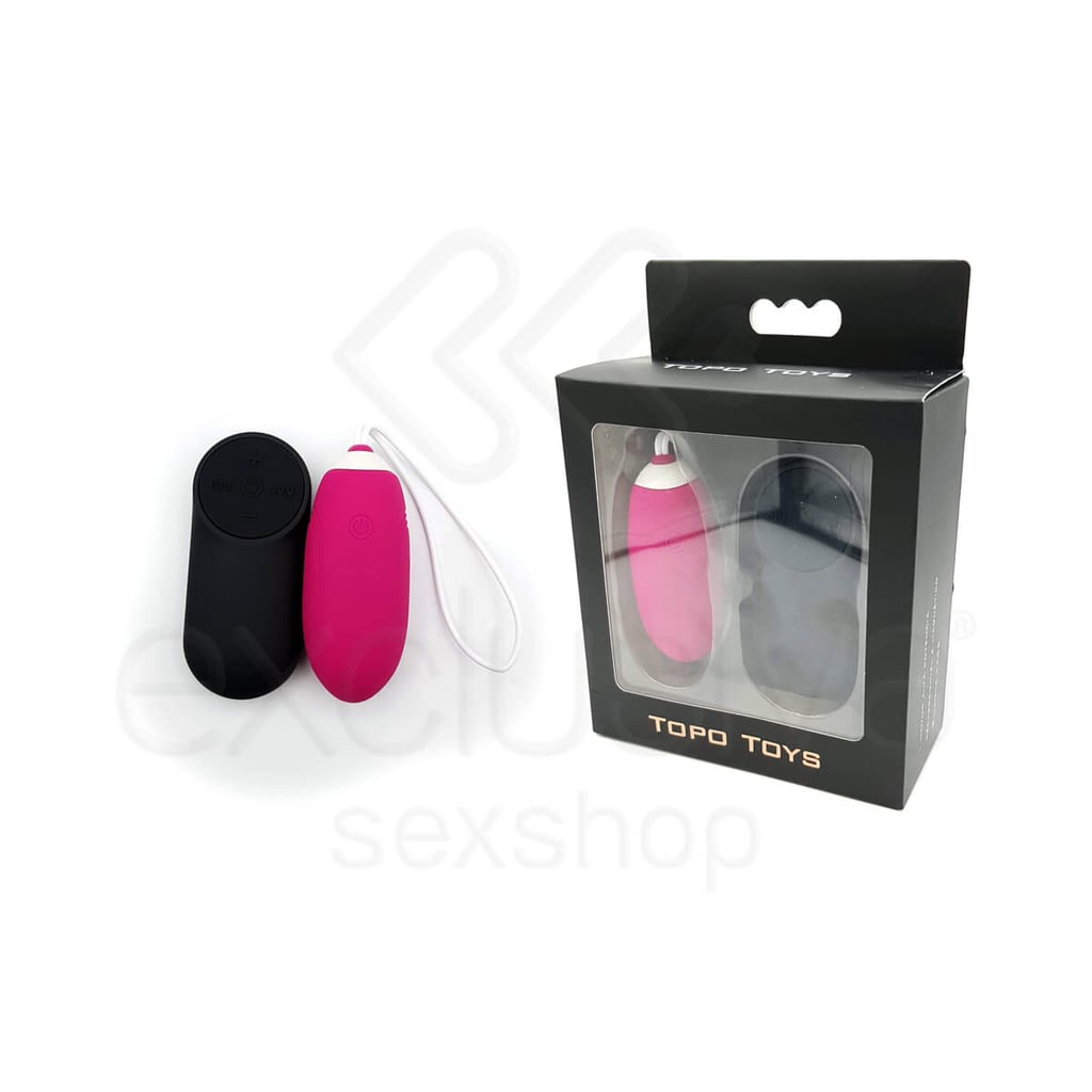 Topo Toys - Cápsula Vibratória com Texturas, 7 Modos de Vibrações, Controle de Intensidade e Controle Remoto Sem Fio - 7,1 x 3 cm - 1