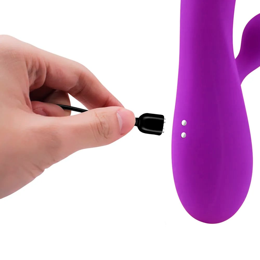 Vibrador Rabbit Recarregável em Silicone com 7 Modos de Vibração e 4 Velocidades - Topo Toys | 14 x 3,5 cm - 6