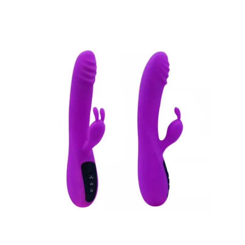 Vibrador Rabbit Recarregável em Silicone com 7 Modos de Vibração e 4 Velocidades - Topo Toys | 14 x 3,5 cm - 1