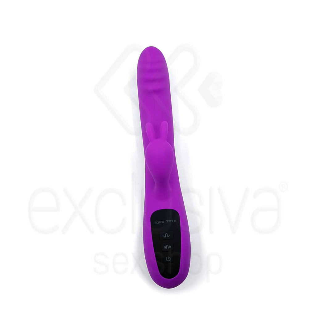 Vibrador Rabbit Recarregável em Silicone com 7 Modos de Vibração e 4 Velocidades - Topo Toys | 14 x 3,5 cm - 5