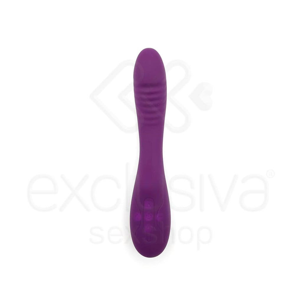 Vibrador Recarregável Estimulador de Ponto G em Silicone com 7 Modos de Vibrações e 4 Intensidades de Velocidades - Topo Toys - 20 x 3,4 cm - 2