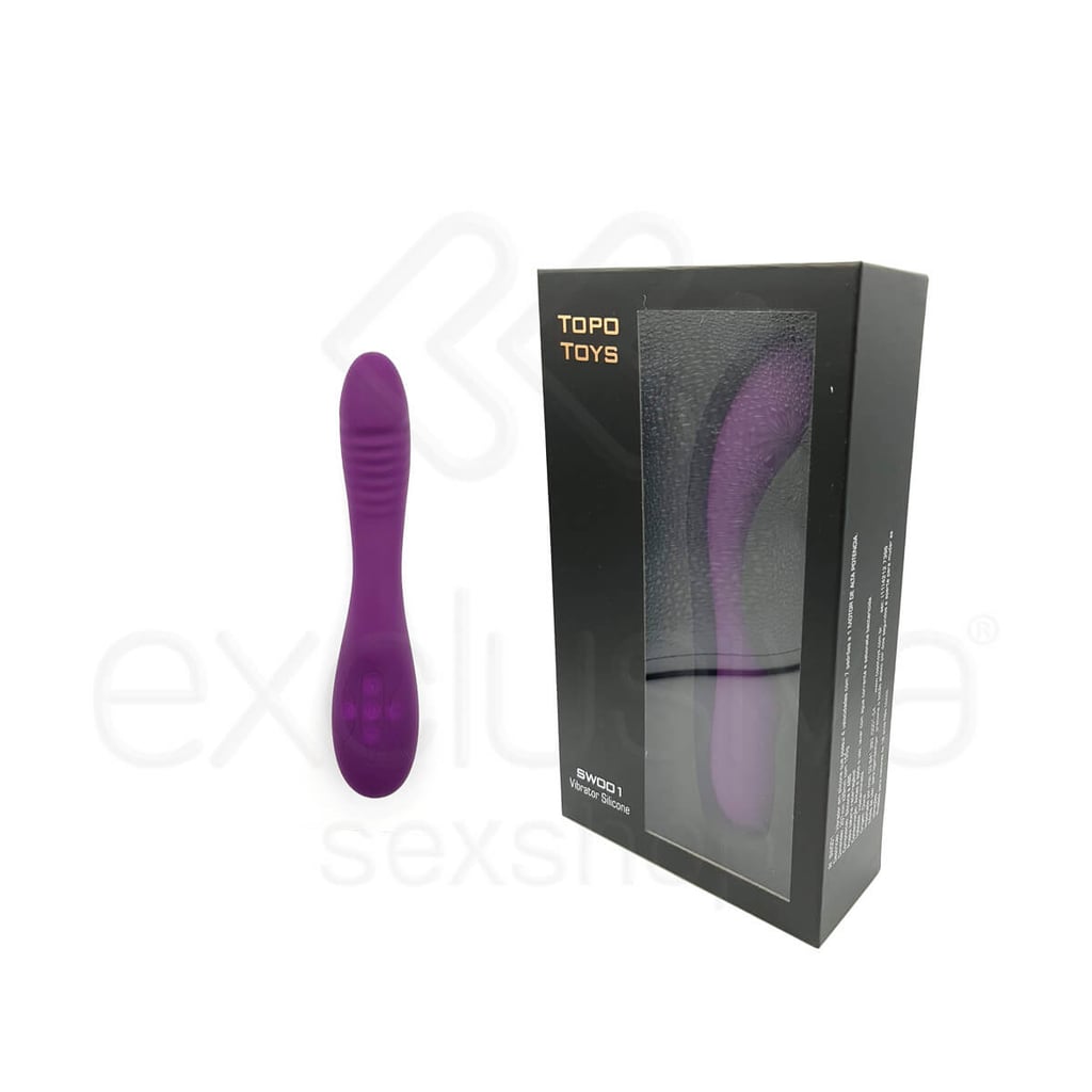Vibrador Recarregável Estimulador de Ponto G em Silicone com 7 Modos de Vibrações e 4 Intensidades de Velocidades - Topo Toys - 20 x 3,4 cm - 1