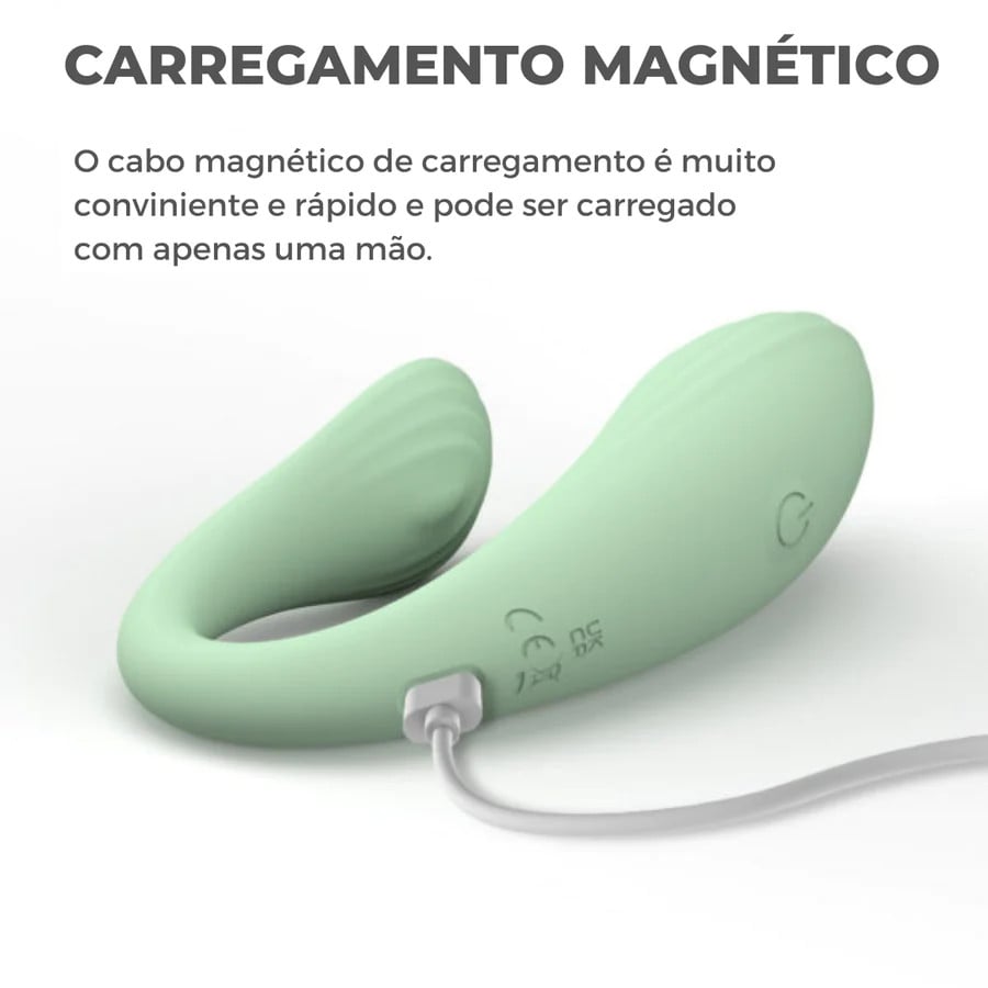 Vibrador para Casal Recarregável em Silicone com 9 Modos de Vibração e Controle por Aplicativo - Winyi Sheila | 14 x 3,5 cm - 2