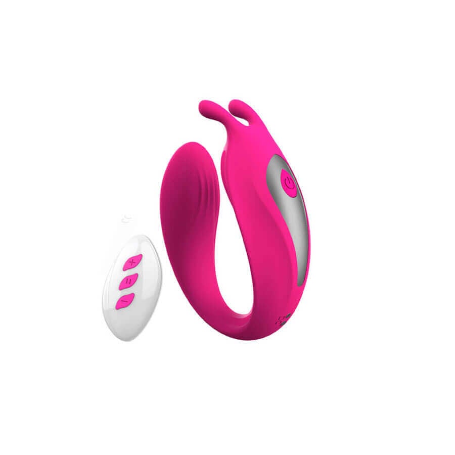 Vibrador para Casal em Silicone Atóxico com 12 Modos de Vibração e Controle Remoto sem Fio - 11 x 3,6 cm | Disponível em 2 Cores - 3