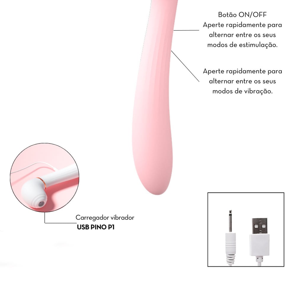 Vibrador Duplo Recarregável com 10 Modos de Vibração e 10 Modos de Pulsação - We Love | 18 x 3,5 cm - 4