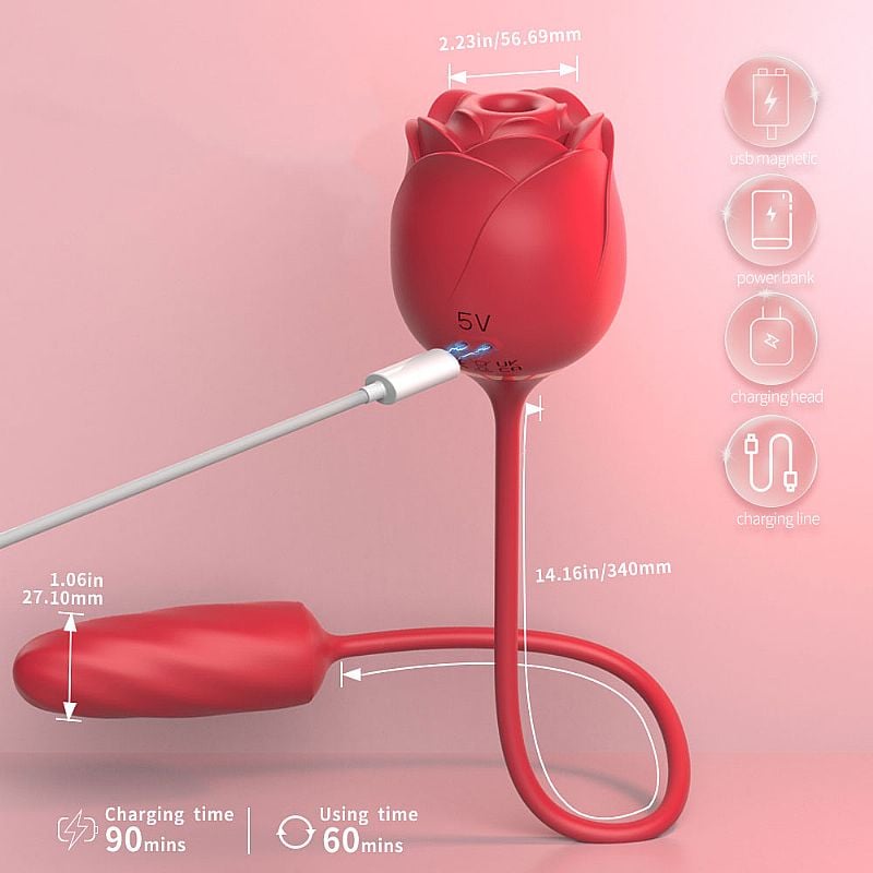 Vibrador Estimulador de Clitóris e Ponto G Recarregável com 9 Pulsação - S-hande Immortal Flower 9 | 8,4 x 2,7 cm - 7