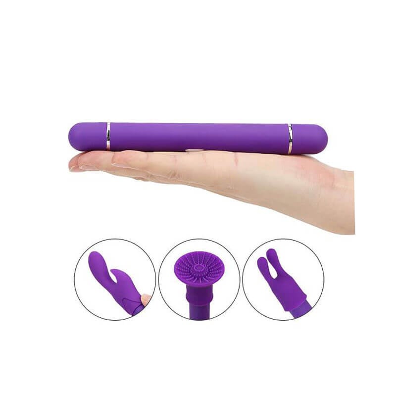 Vibrador Estimulador de Ponto G e Clitóris com 5 Modos de Vibração e 3 Estimuladores Removível -Topo Toys Romantic Lover | 8 x 1,9 cm - 4