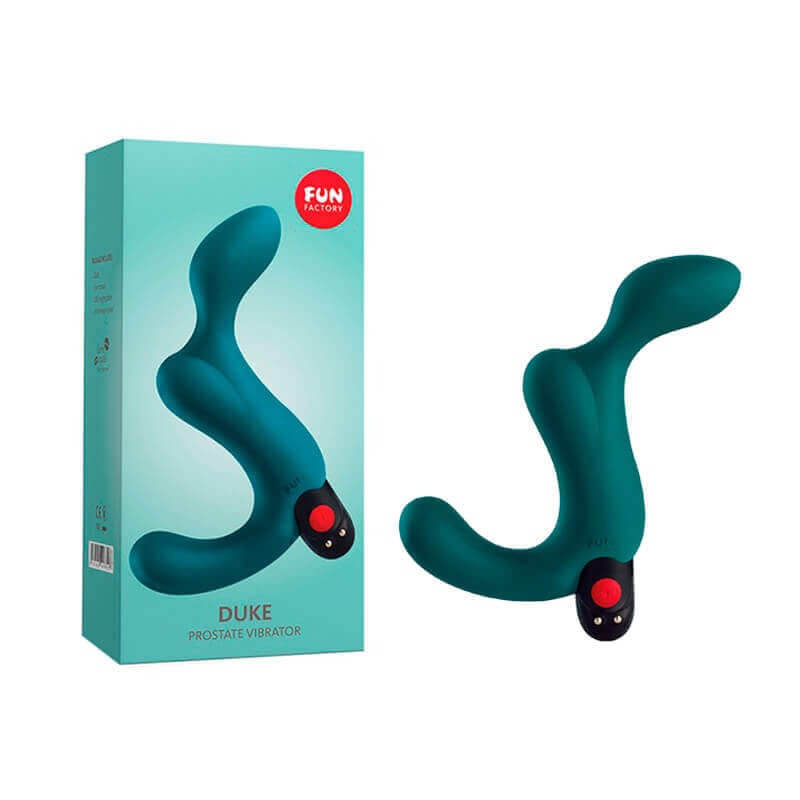 Vibrador Massageador de Próstata Recarregável com Formato Ergonômico e 5 Modos de Vibração - Fun Factory Duke | 15,5 x 2,7 cm | Disponível em 2 Cores - 5